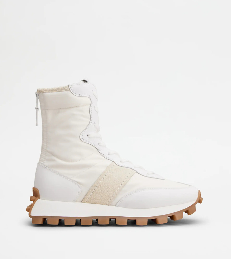 ANKLE BOOTS TOD'S 1T IN LEATHER AND FABRIC - WHITE 1