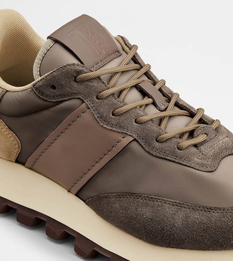 SNEAKERS TOD'S 1T IN SUEDE AND FABRIC - BROWN, OFF WHITE 5