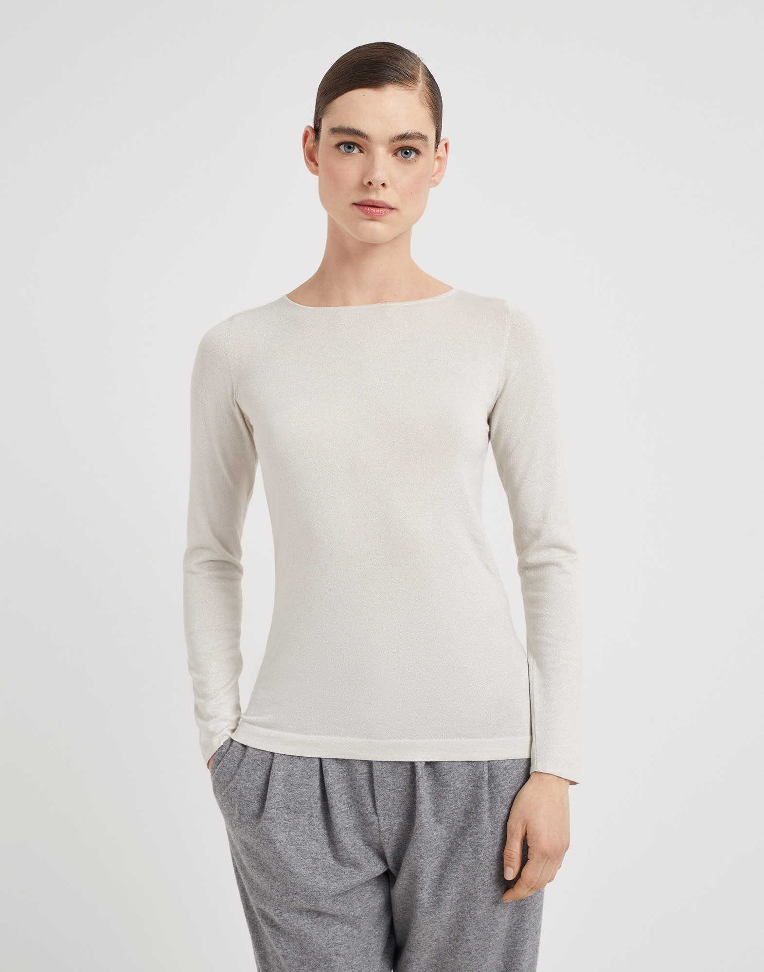 Cashmere and silk sparkling lightweight sweater - 1