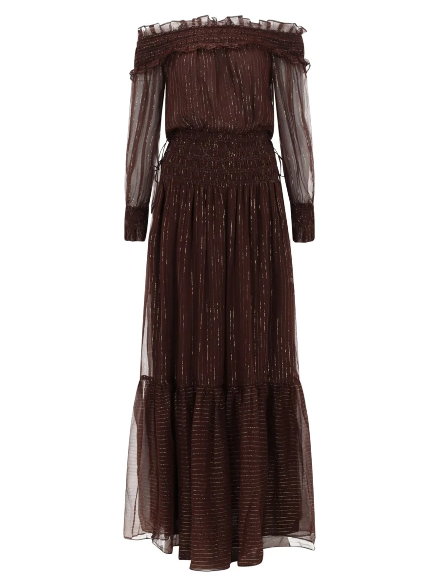 SILK DRESS WITH RUFFLES AND FLOUNCES - 1