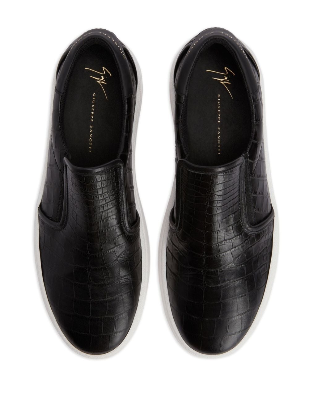 Gz94 crocodile-embossed leather sneakers - 4