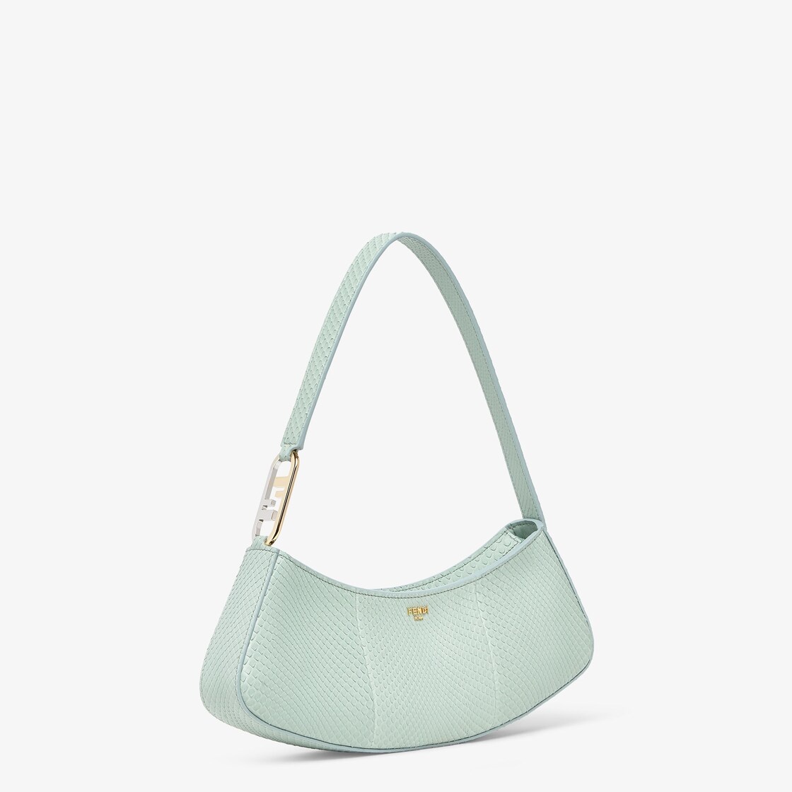 Mint green python leather pouch - 2