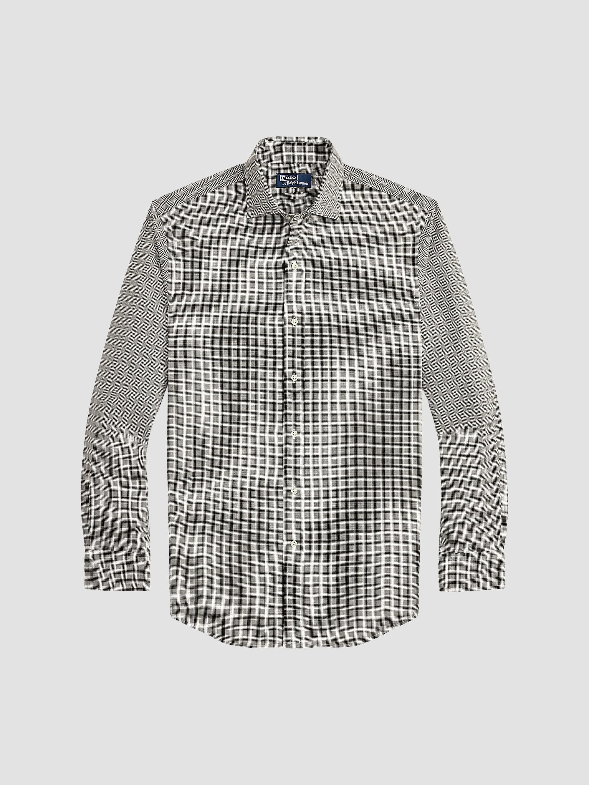 Men's Classic-Fit Checked Poplin Shirt - White Nutmeg Brown - 1
