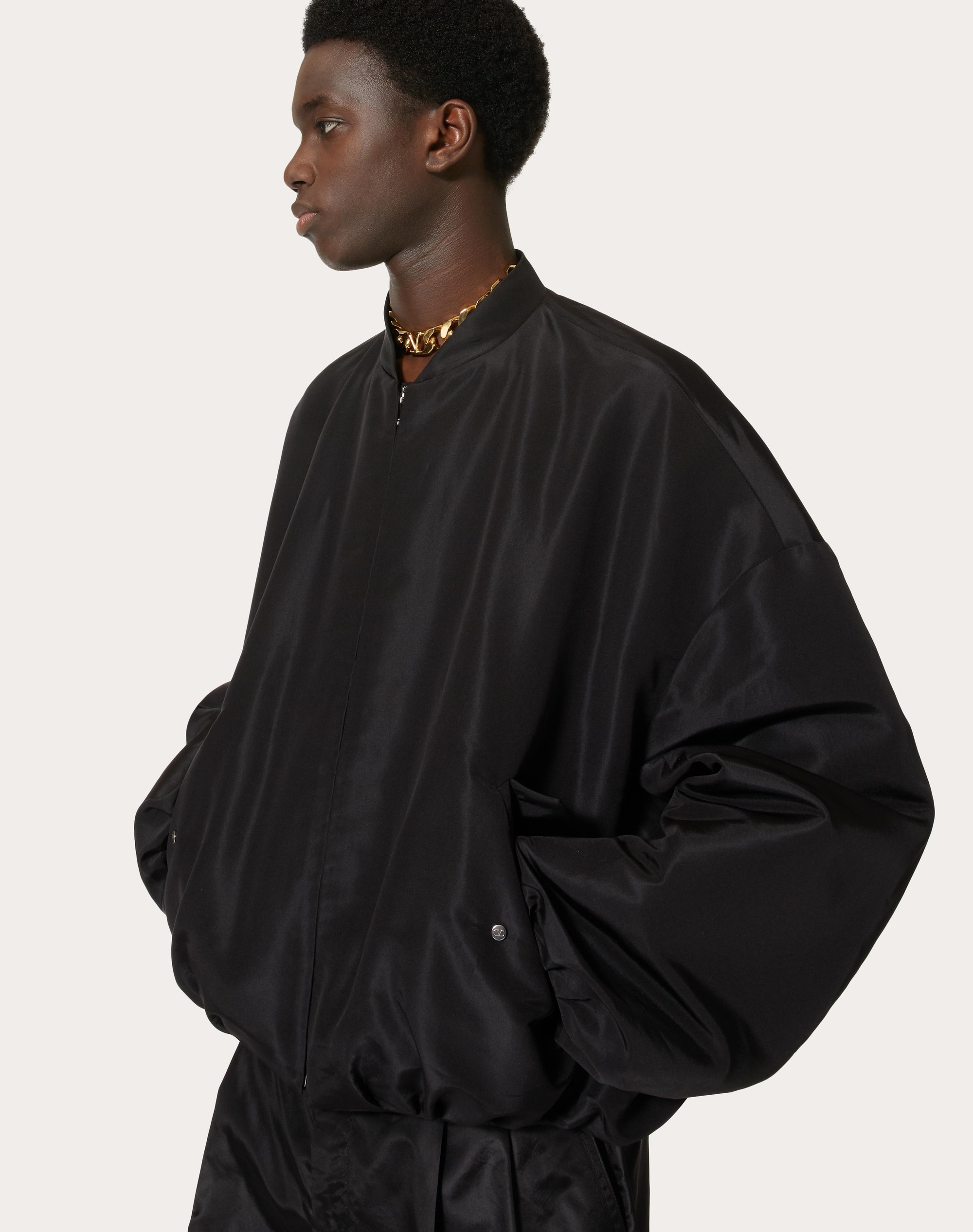 SILK FAILLE BOMBER JACKET - 5