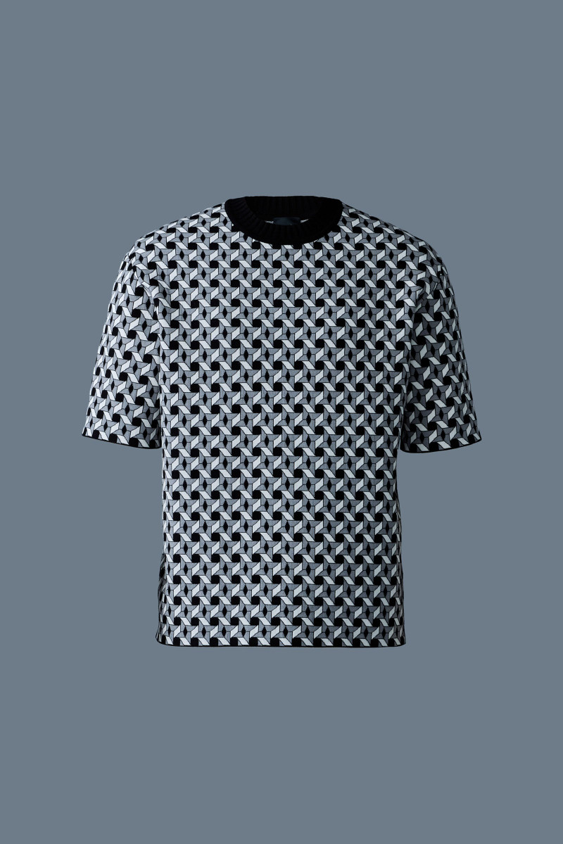 ABRAM-GEO Geometrical jacquard knit top 1