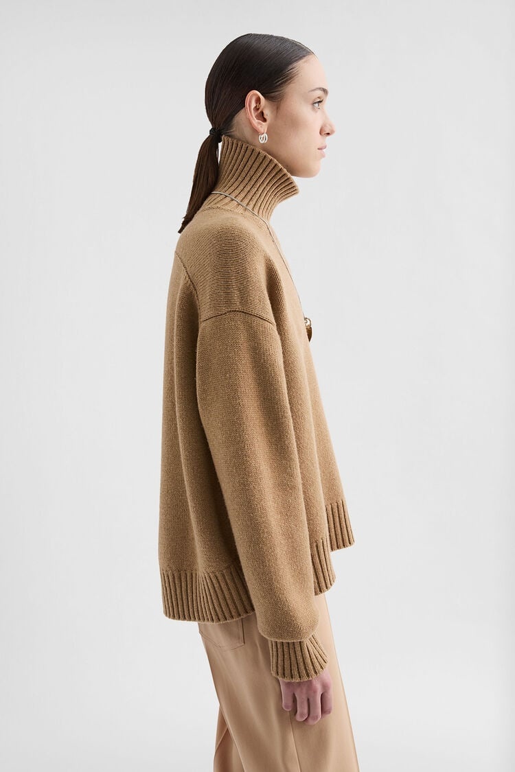 Cashmere Blend High-Neck Sweater - 3