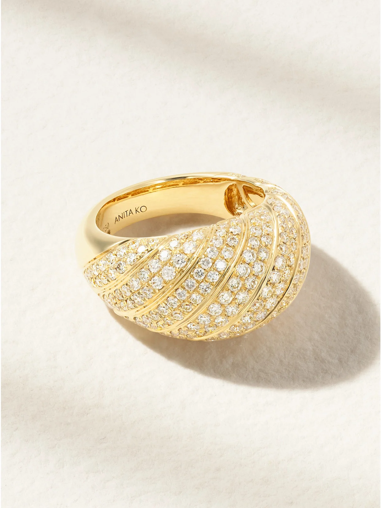 Domed 18-karat Gold Diamond Ring - 1