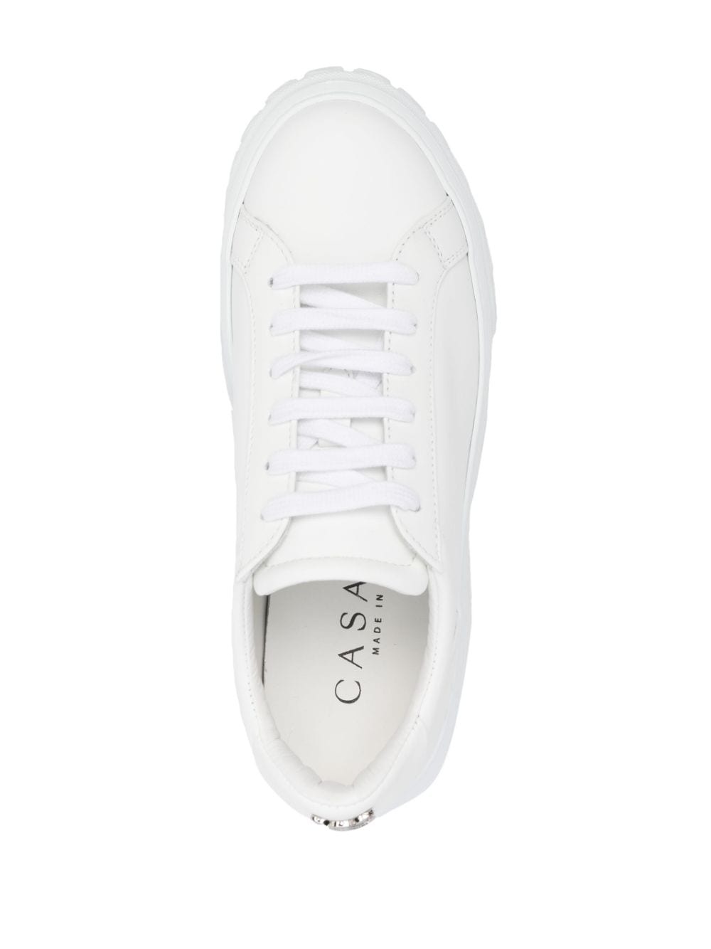 low-top leather sneakers - 4