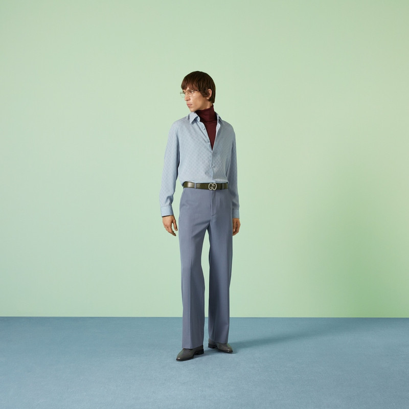 GUCCI GG silk crêpe shirt outlook