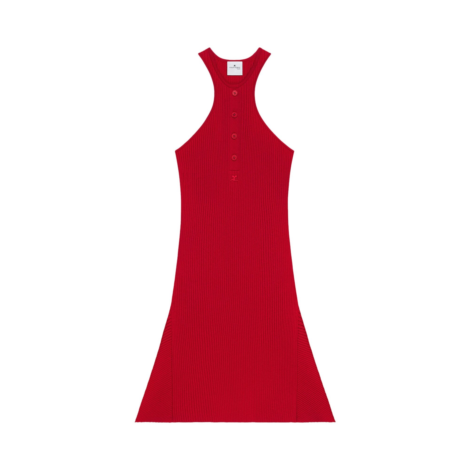 Courrèges Scuba Rib Knit Dress 'Ruby' - 1