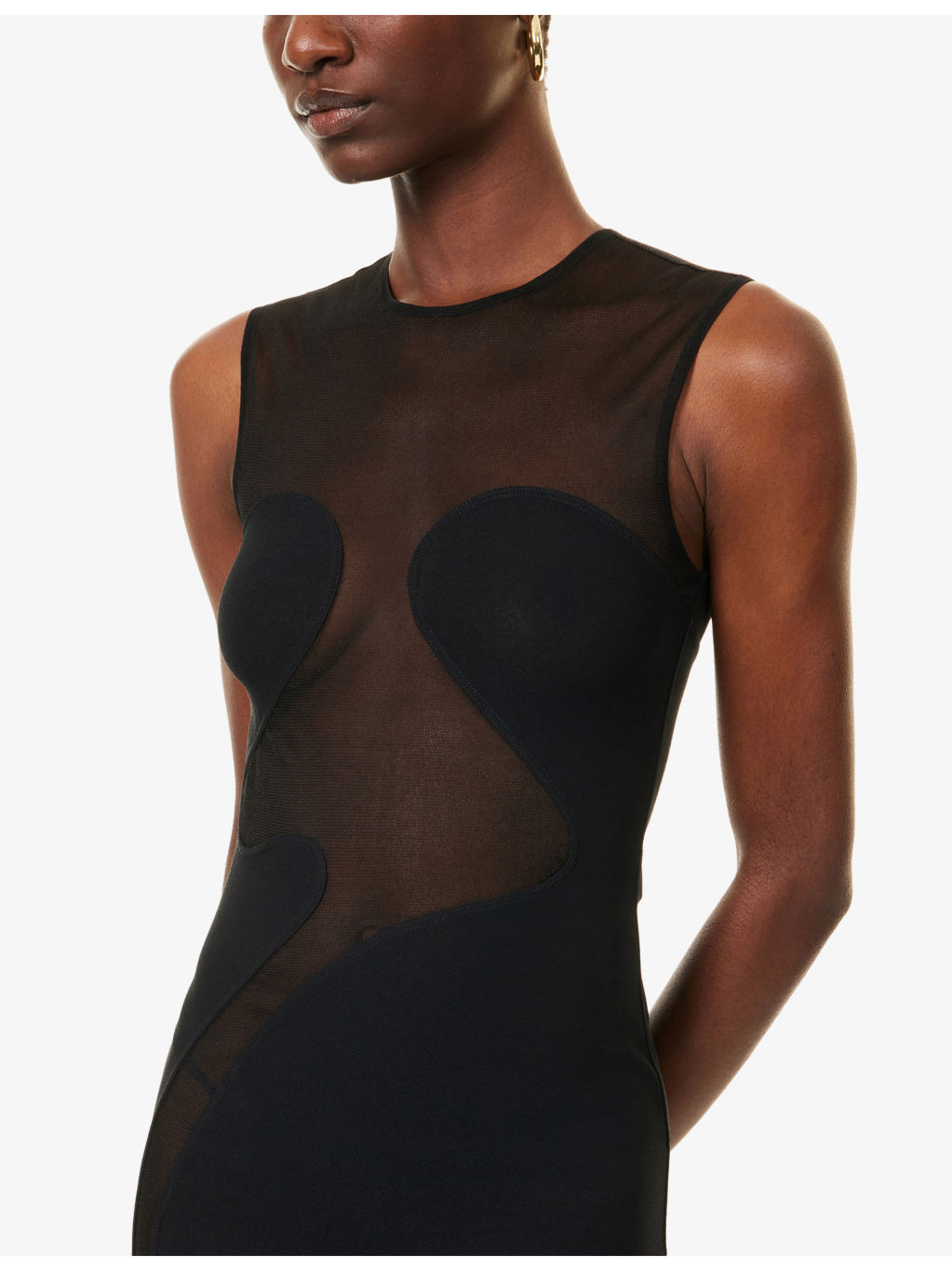 Molded Sleeveless Woven Maxi Dress - 5