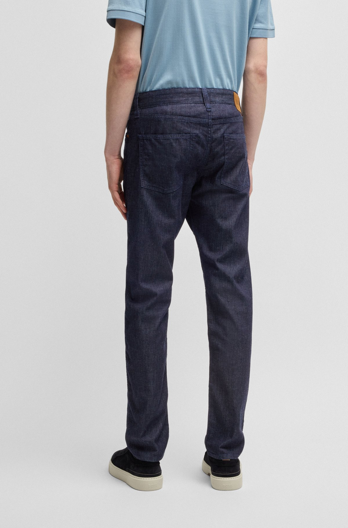SLIM-FIT JEANS IN DARK-BLUE COMFORT-STRETCH DENIM - 4