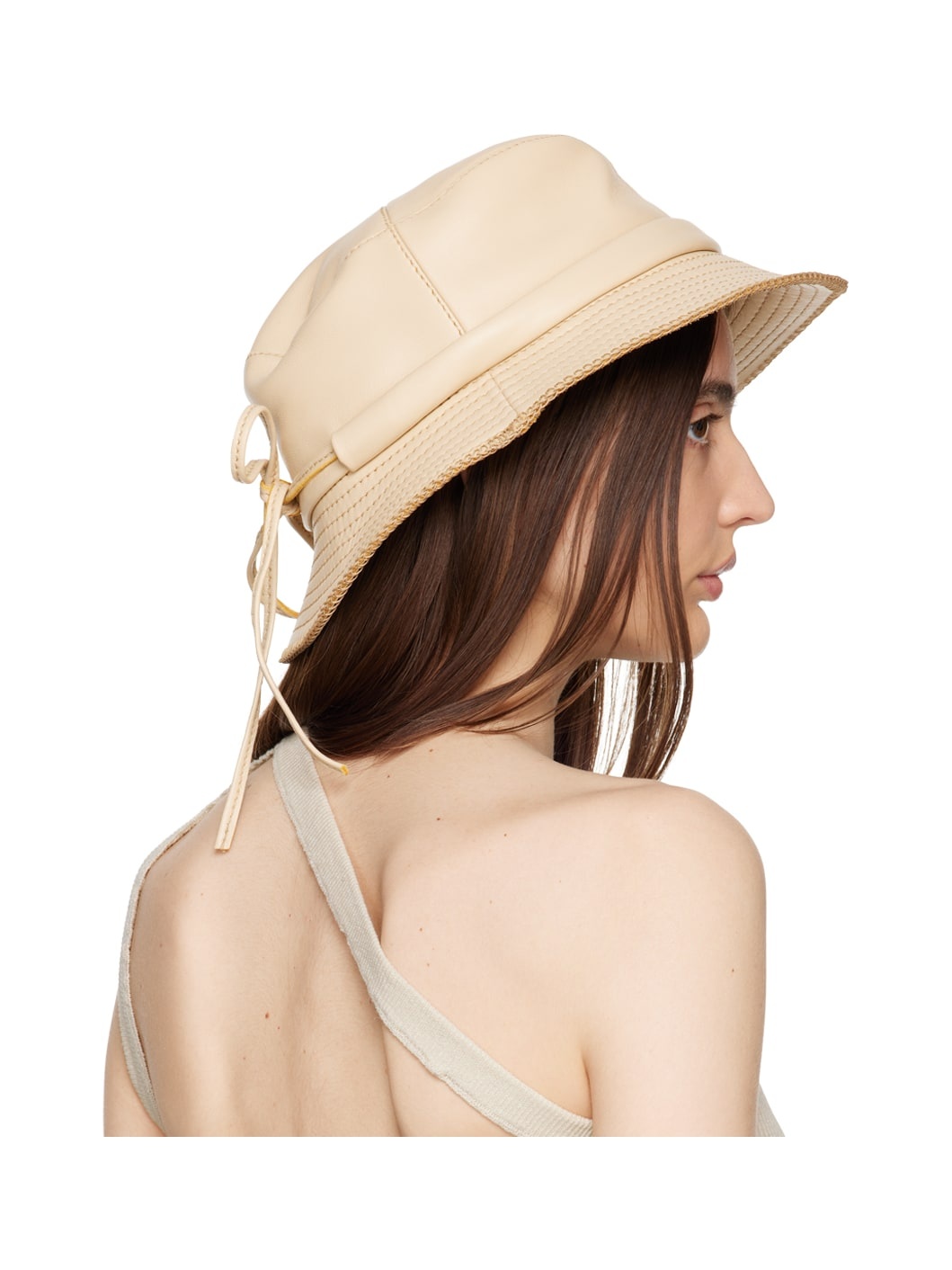 Beige Le Raphia 'Le Bob Mentalo' Beach Hat - 3