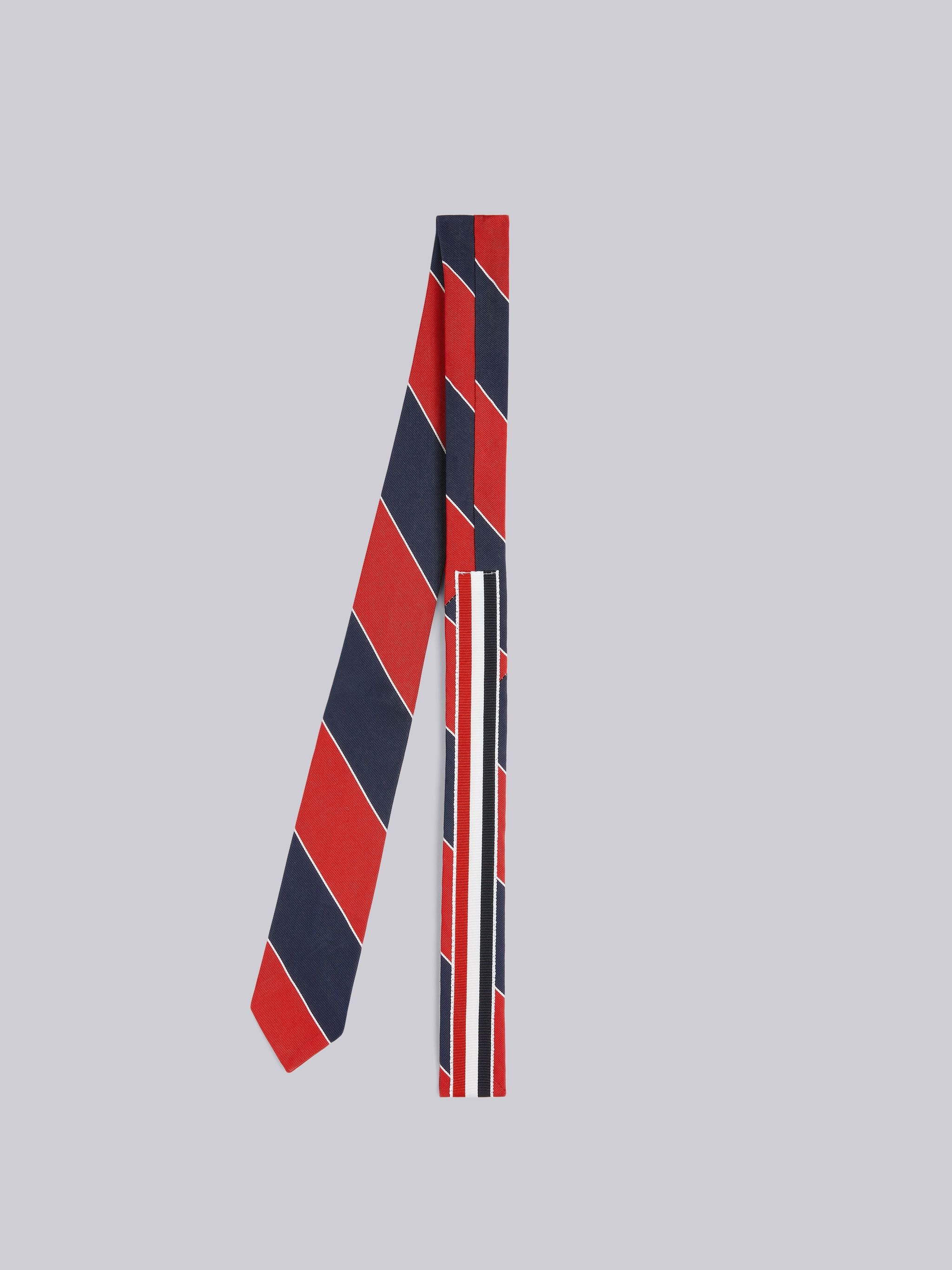 Tricolor Silk Cotton Awning Stripe Jacquard Tie - 3