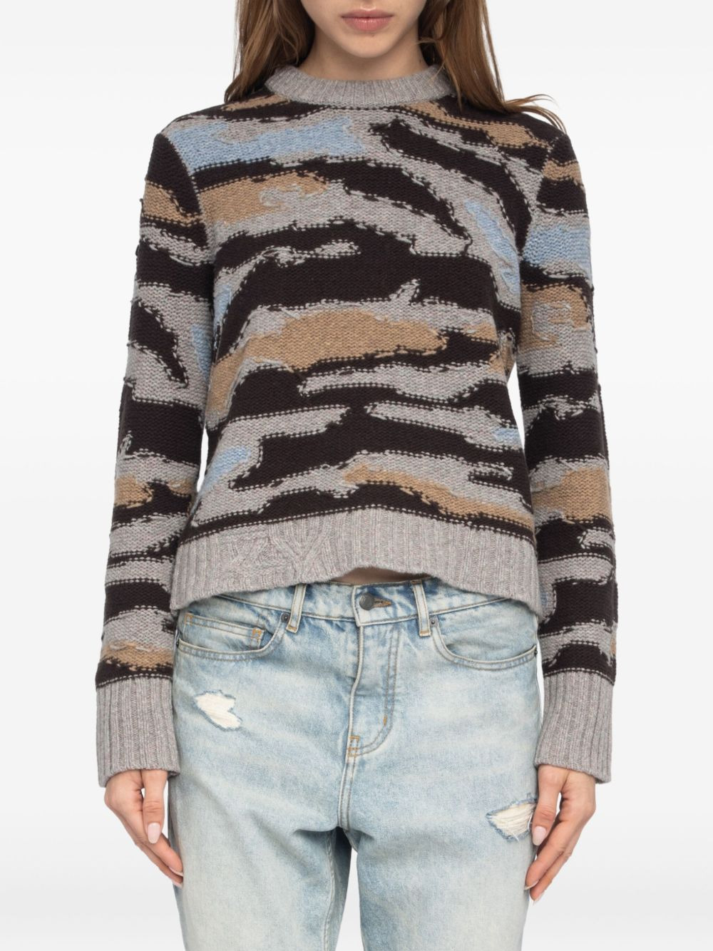 Malty patterned crew-neck sweater - 3