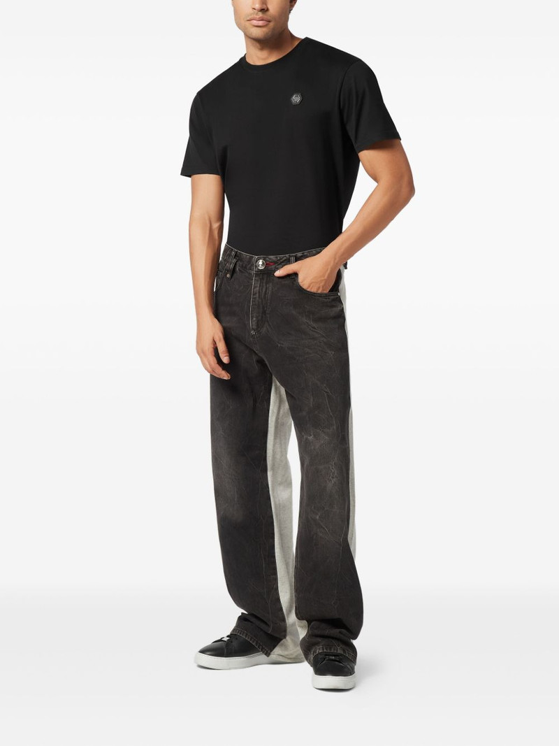 PHILIPP PLEIN fleece-panelled jeans outlook