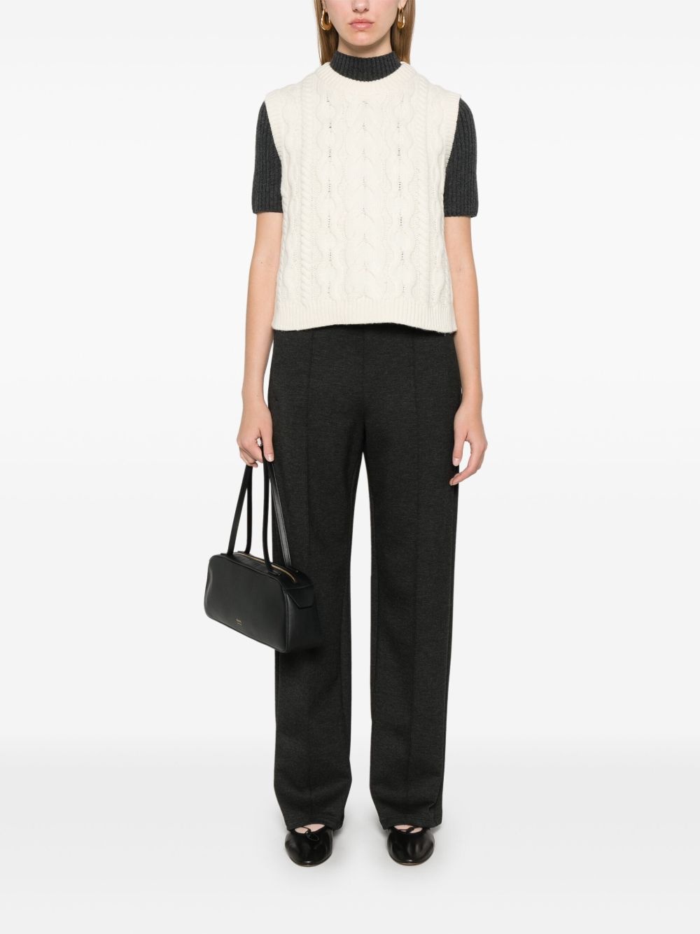 cable-knit vest - 2