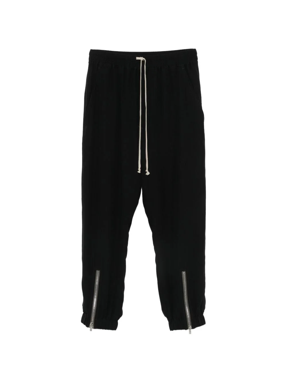 drawstring zip-detail cropped trousers - 1