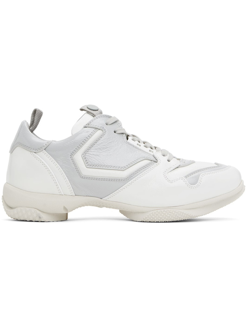 White & Gray Ostro Sneakers 1