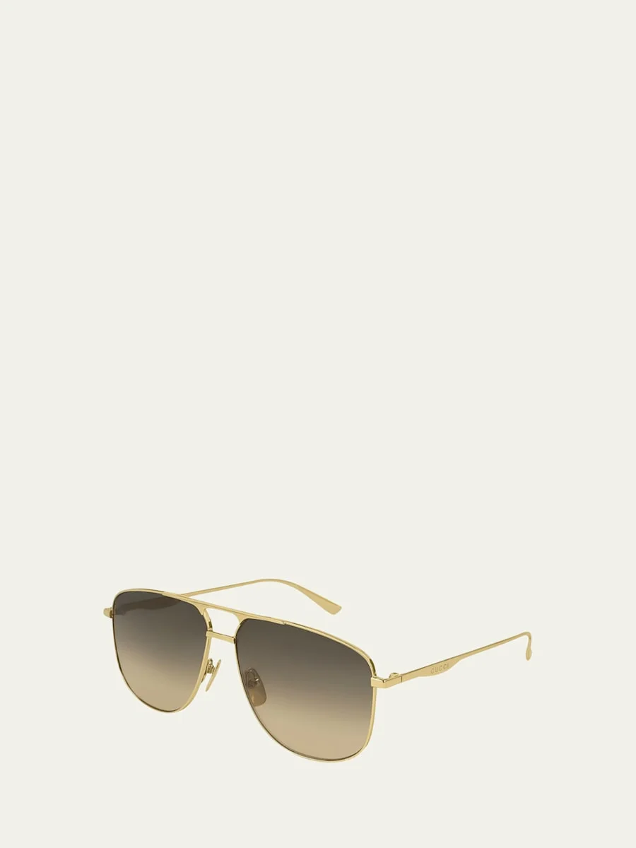 Metal Pilot Sunglasses, Gold - 1