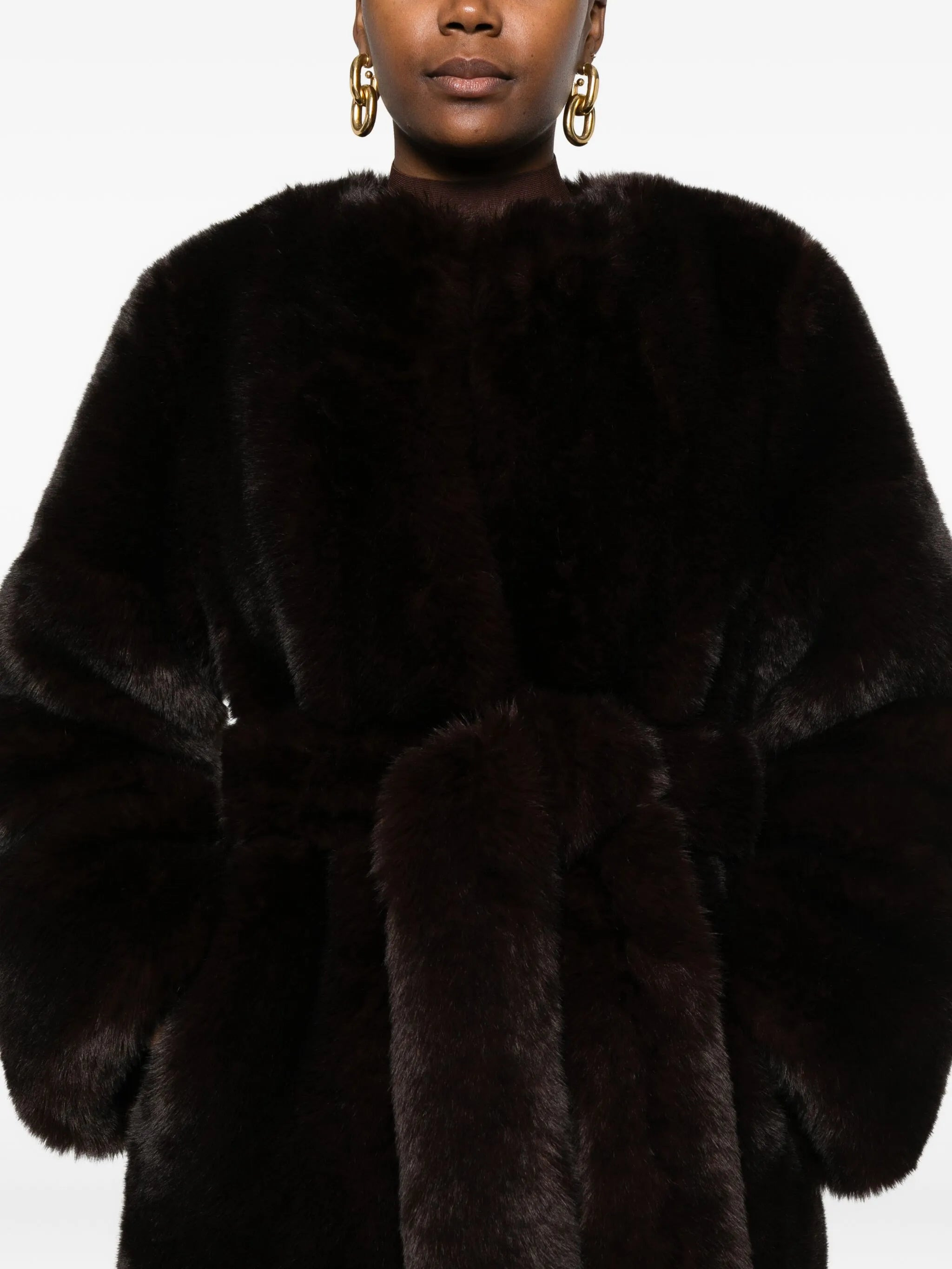 Cult Gaia Belted Faux-fur Coat - 3