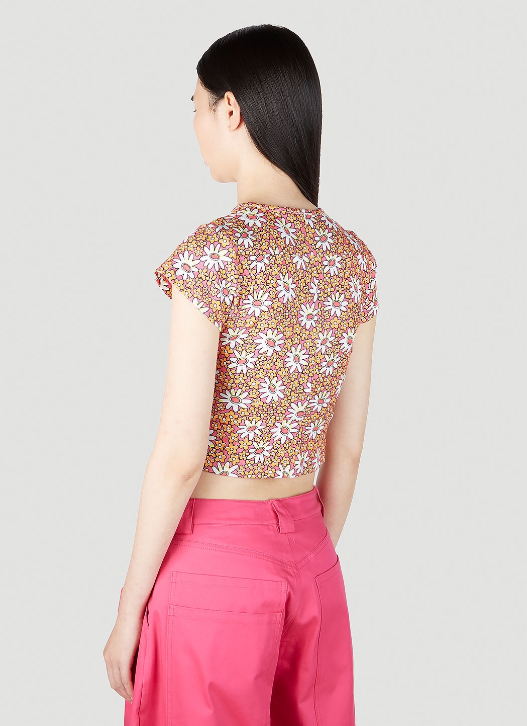 Logo Print Floral T-Shirt - 4