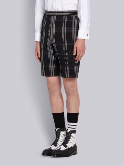 Thom Browne Black Plaid Seersucker 4-bar Classic Short outlook