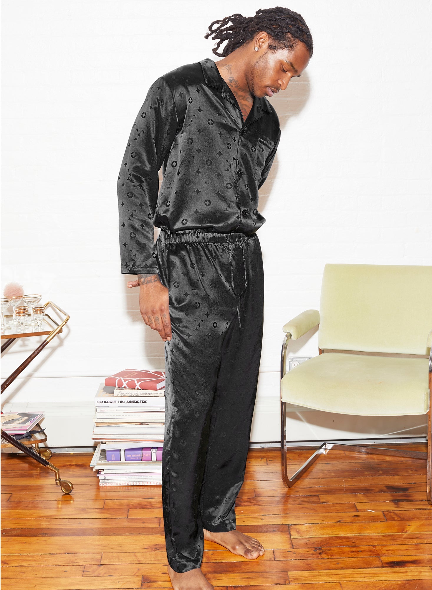 Silk Jacquard PJ Top - 6