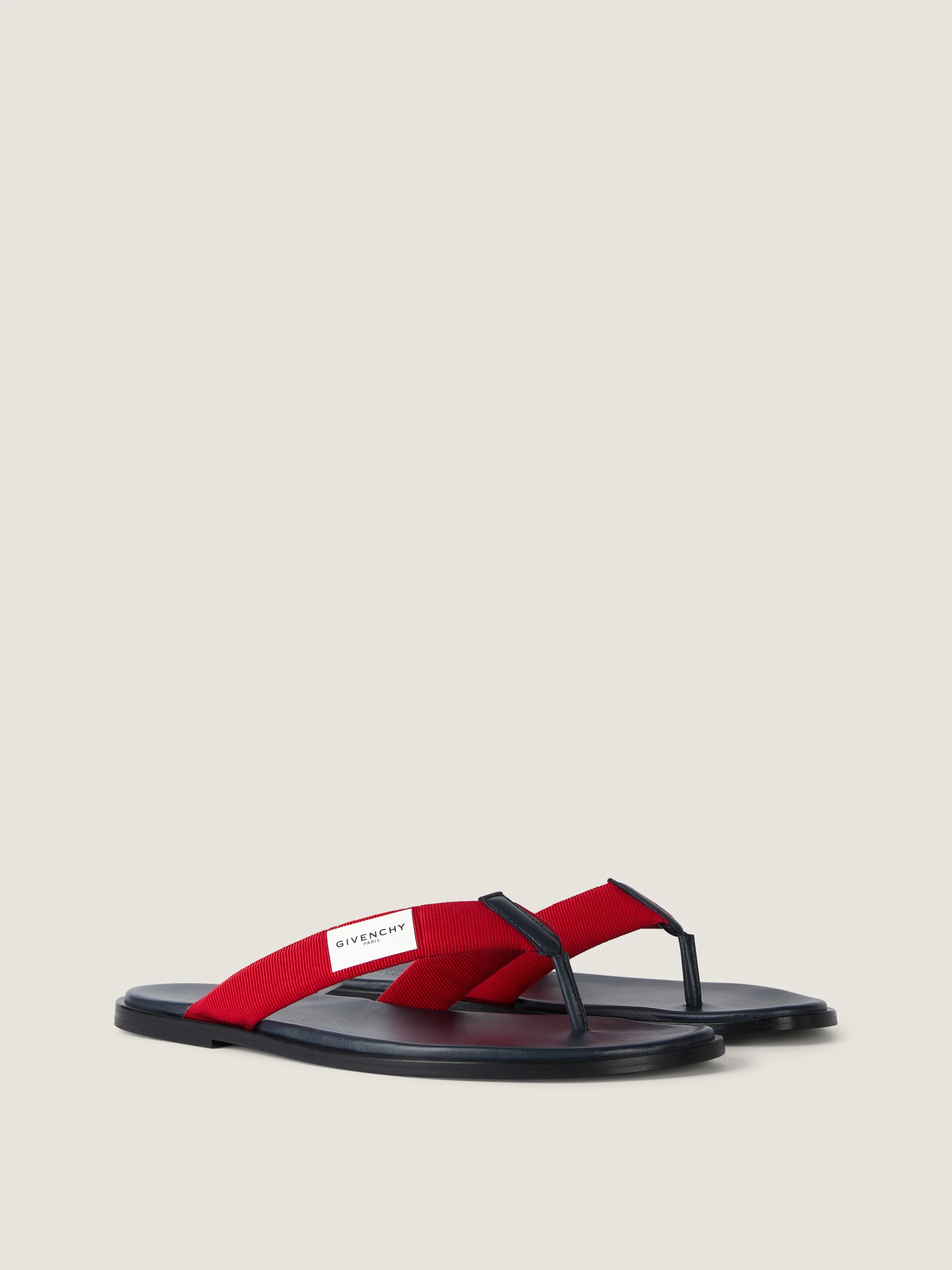GIVENCHY BAY THONGS IN GROS GRAIN AND LEATHER - 1