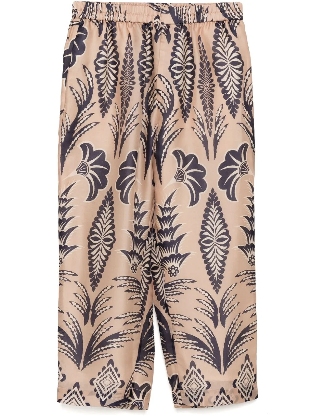 floral print straight trousers - 1