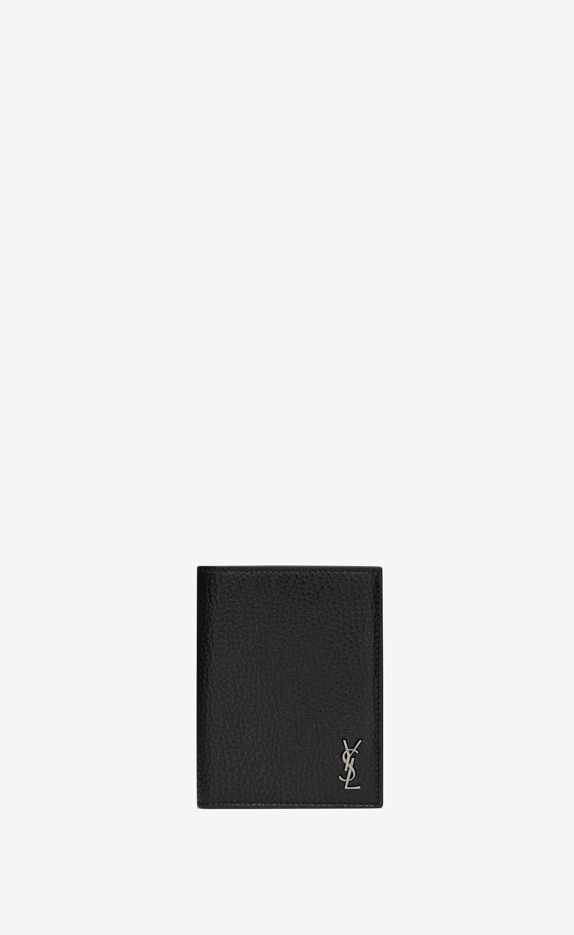 tiny cassandre credit card wallet in grained leather - 1