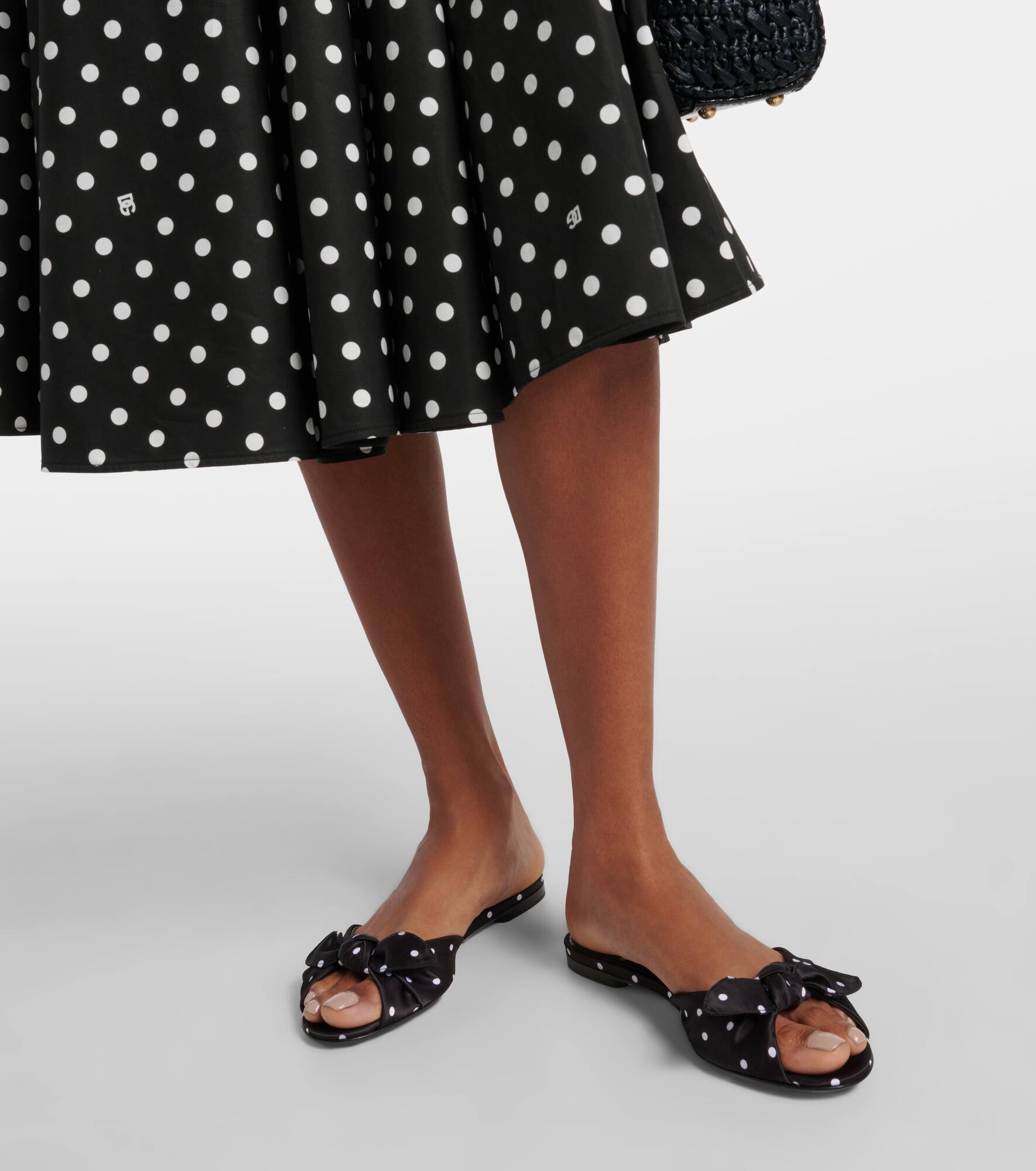 Polka-dot satin mules - 7