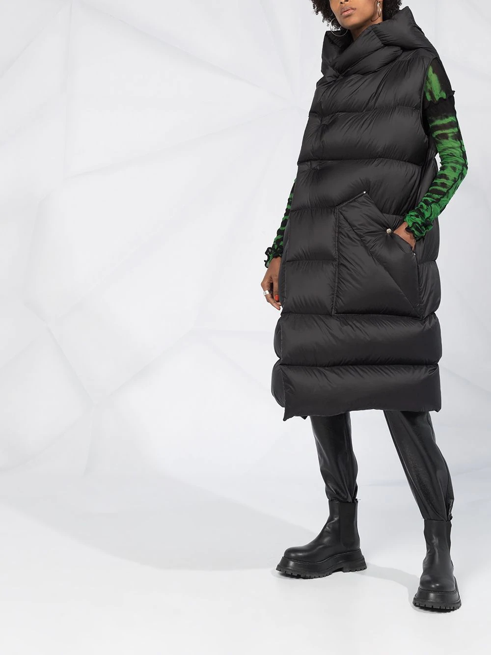 sleeveless padded coat - 4