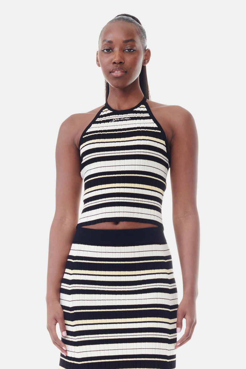 GANNI FUTURE RIB HALTERNECK TOP outlook