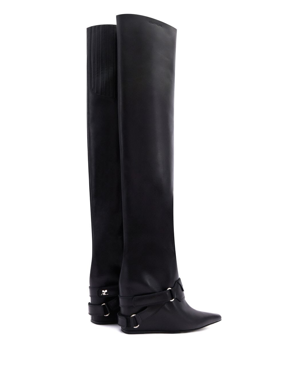leather wedged boots - 3