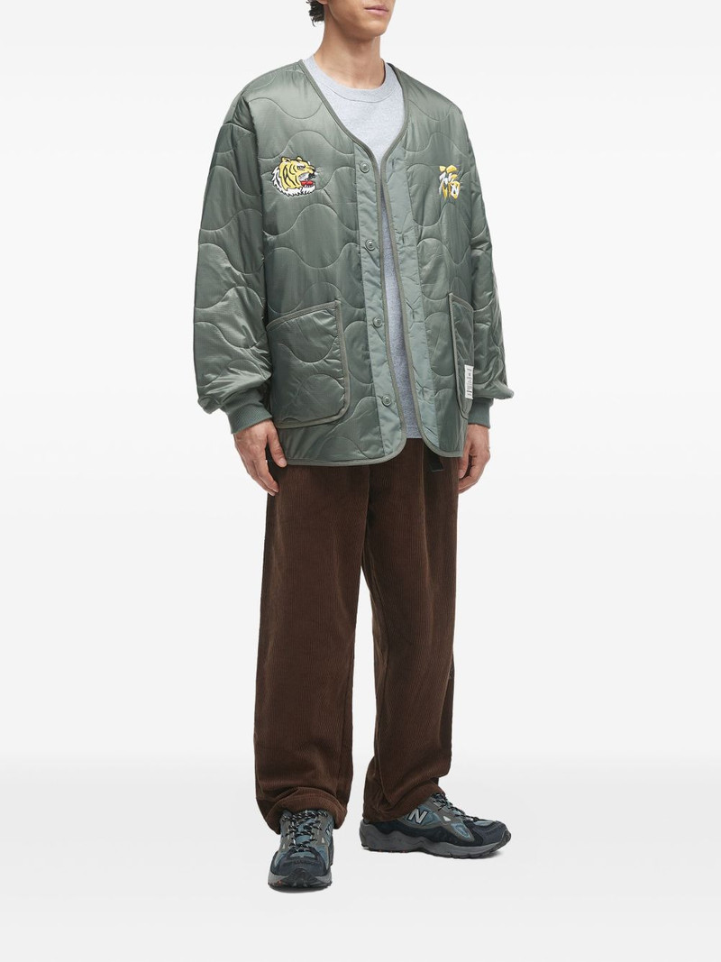 ALPHA INDUSTRIES tiger-embroidered quilted jacket outlook