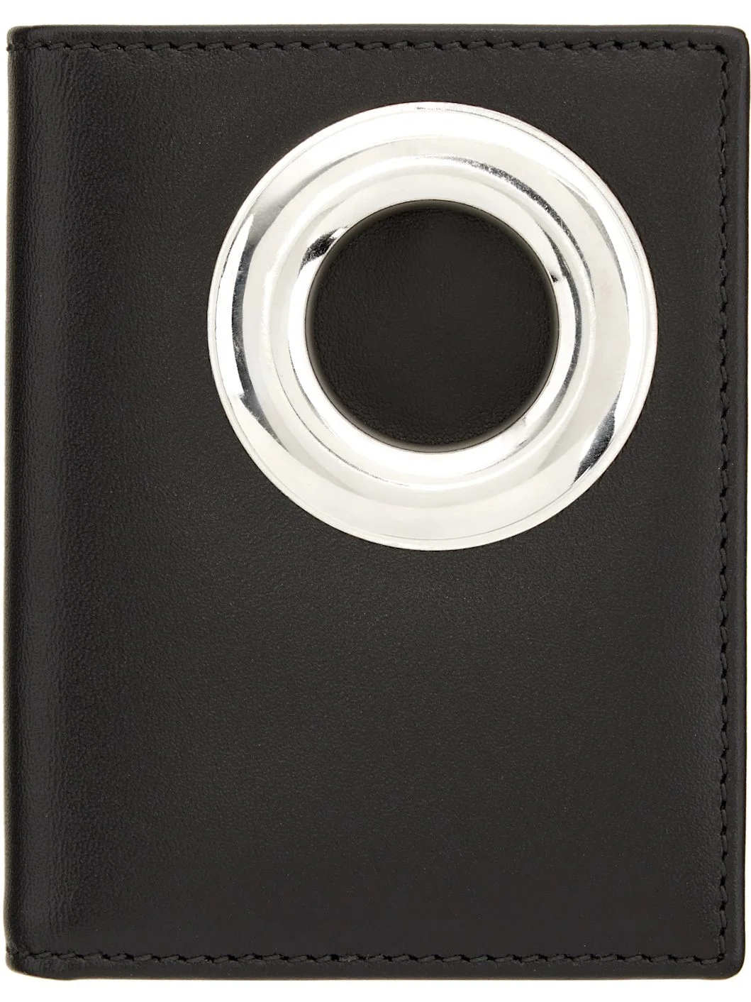 Black Silver Eyelet Card Holder - 1