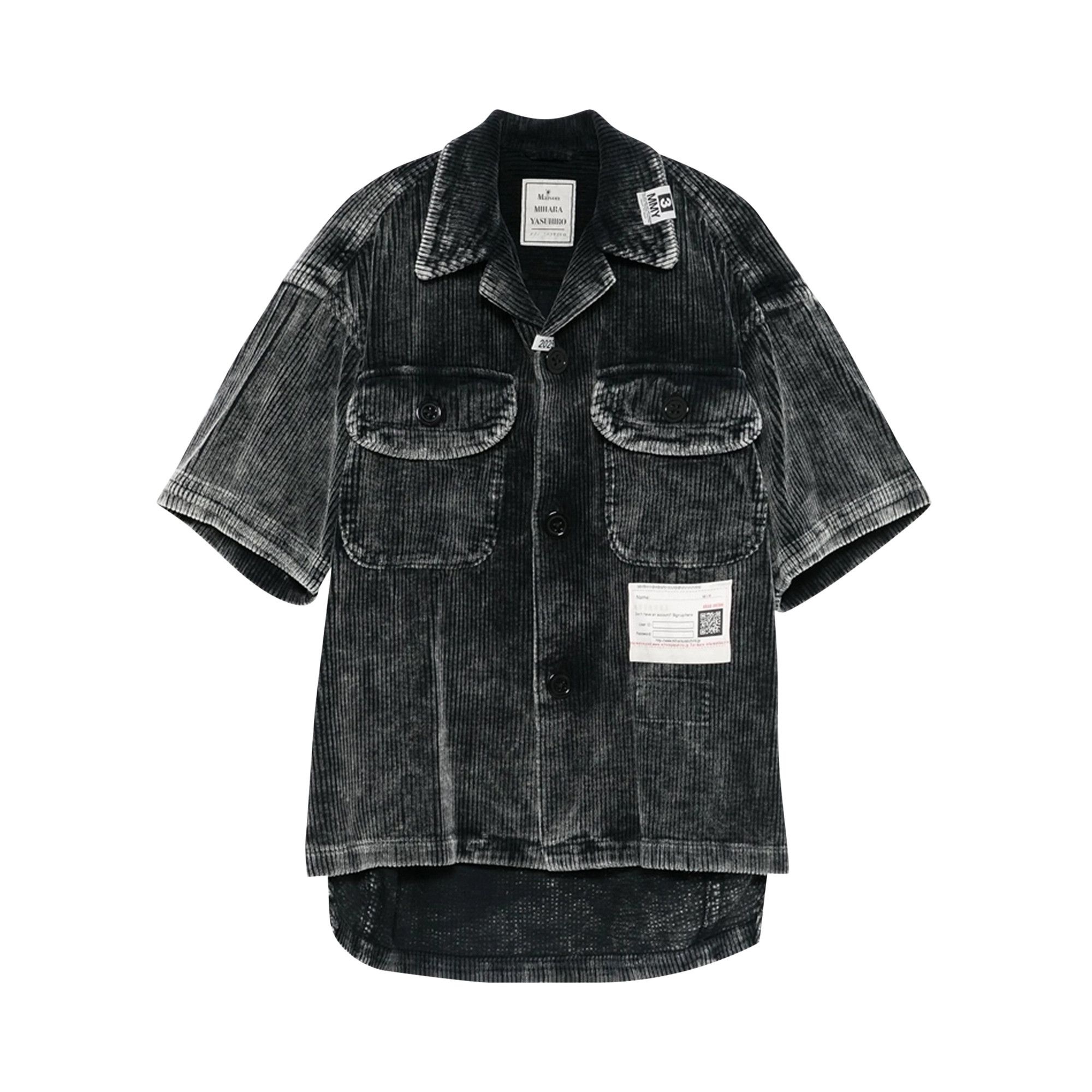 Maison Mihara Yasuhiro Amateur Sewn Short-Sleeve Shirt 'Black' - 1