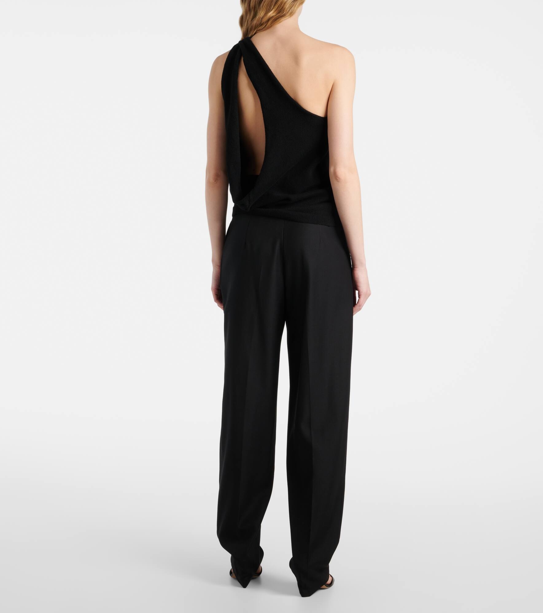 One-shoulder wool and cashmere-blend top - 3