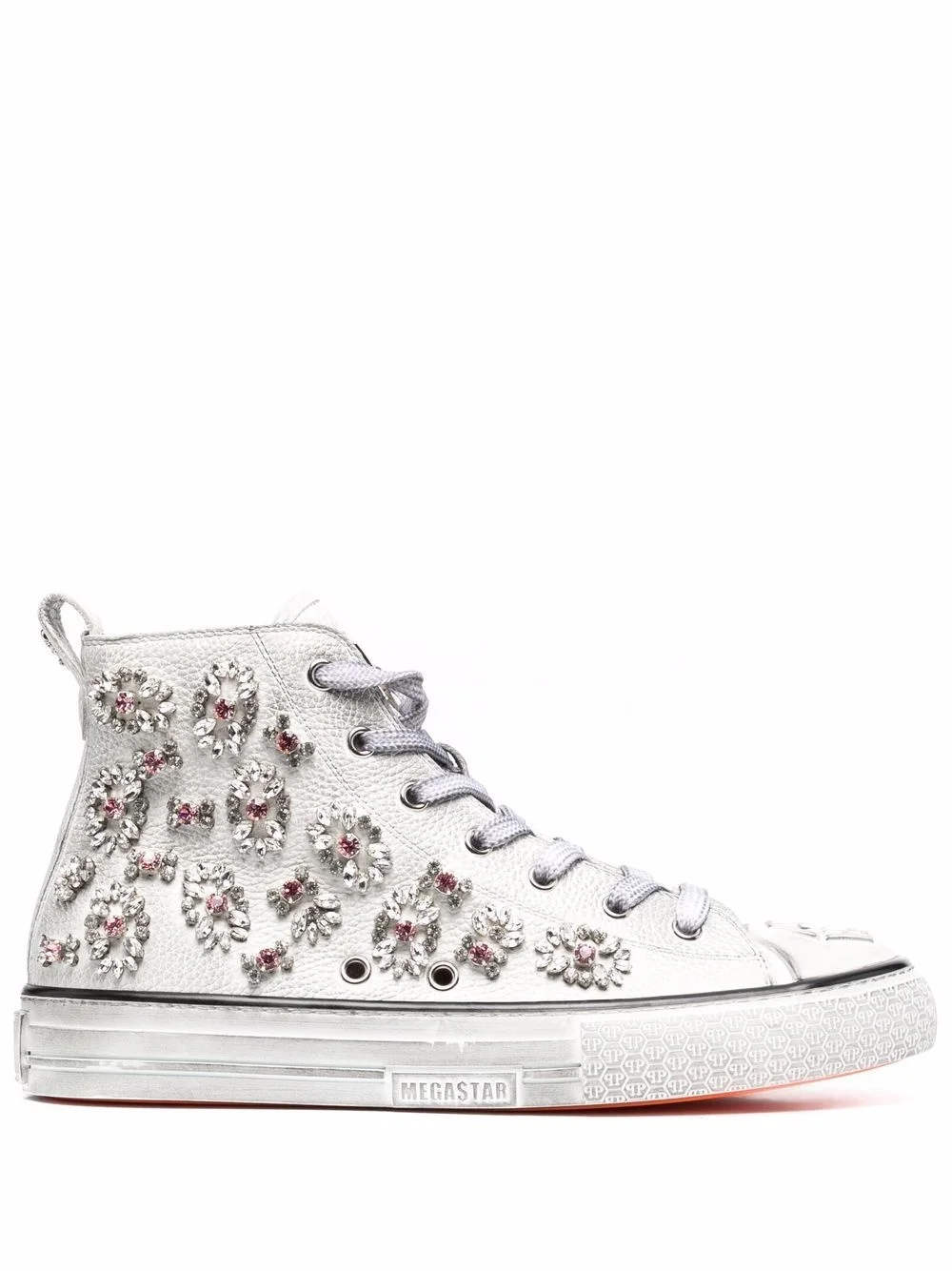 crystal-embellished high-top sneakers - 1
