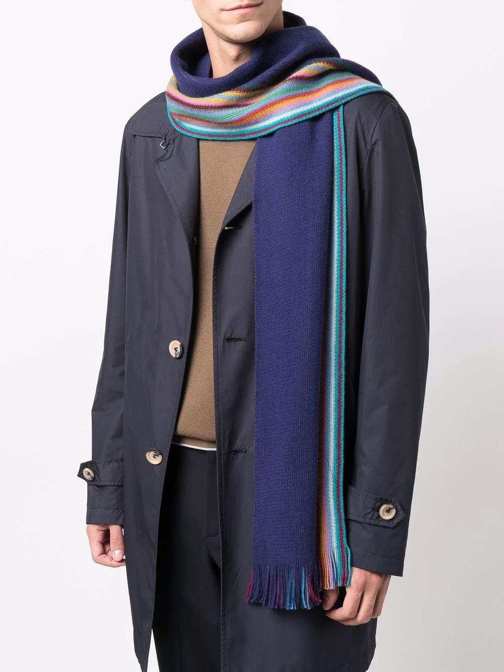 stripe-print wool scarf - 2