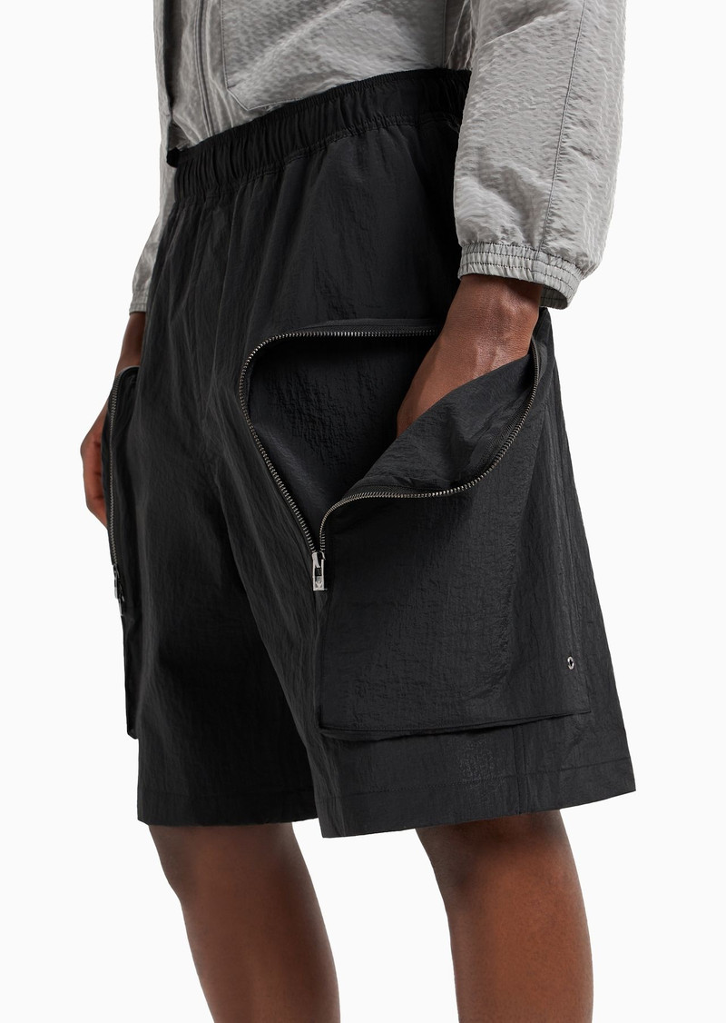 Crinkle-effect ultra-light nylon Bermuda shorts 5