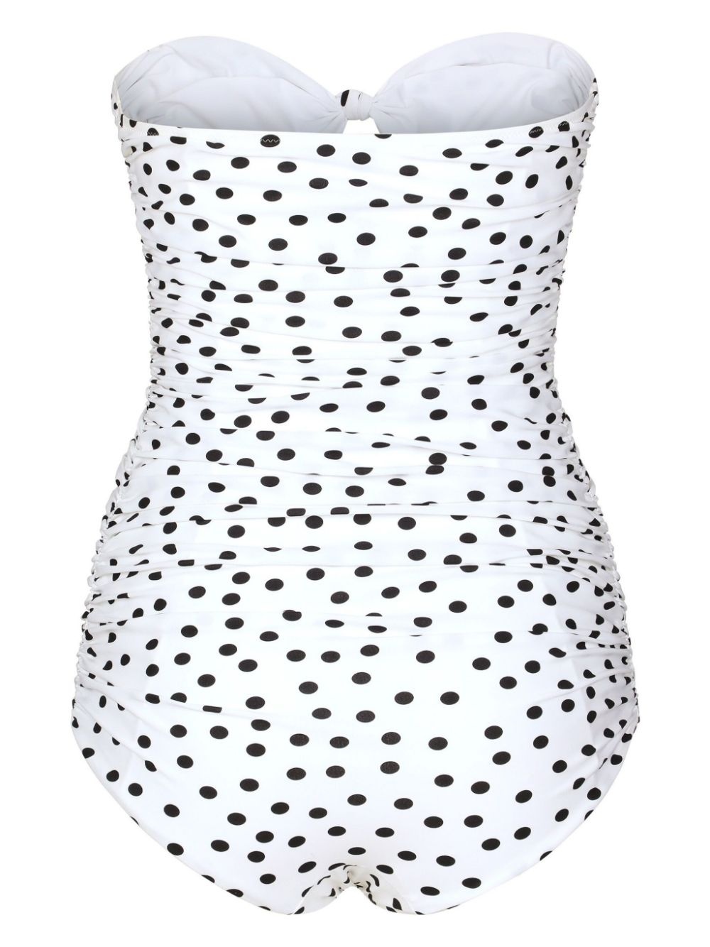 polka dot-print strapless swimsuit - 2