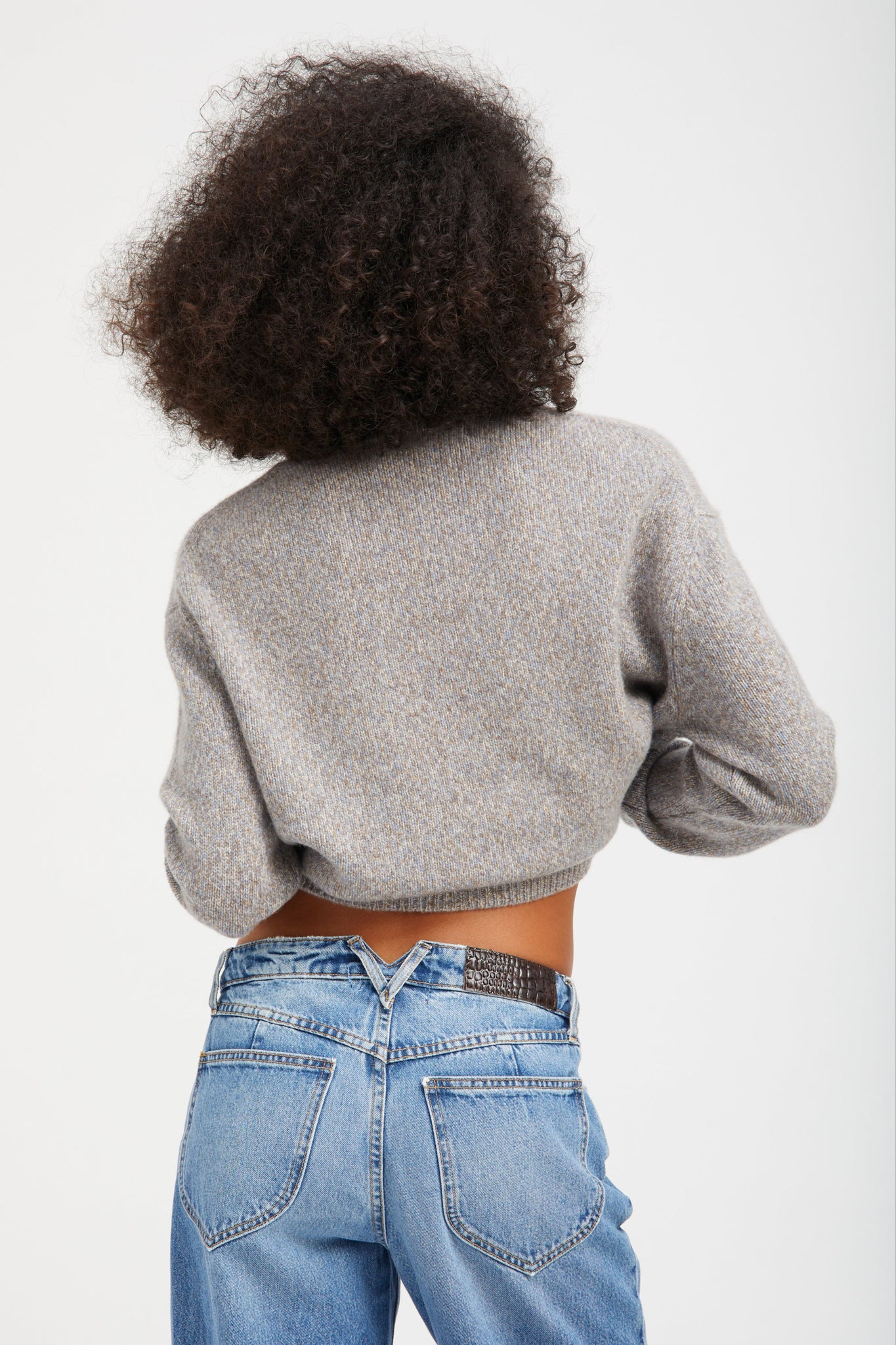 HEATHER GREY CASHMERE CHARLIE SWEATER - 5