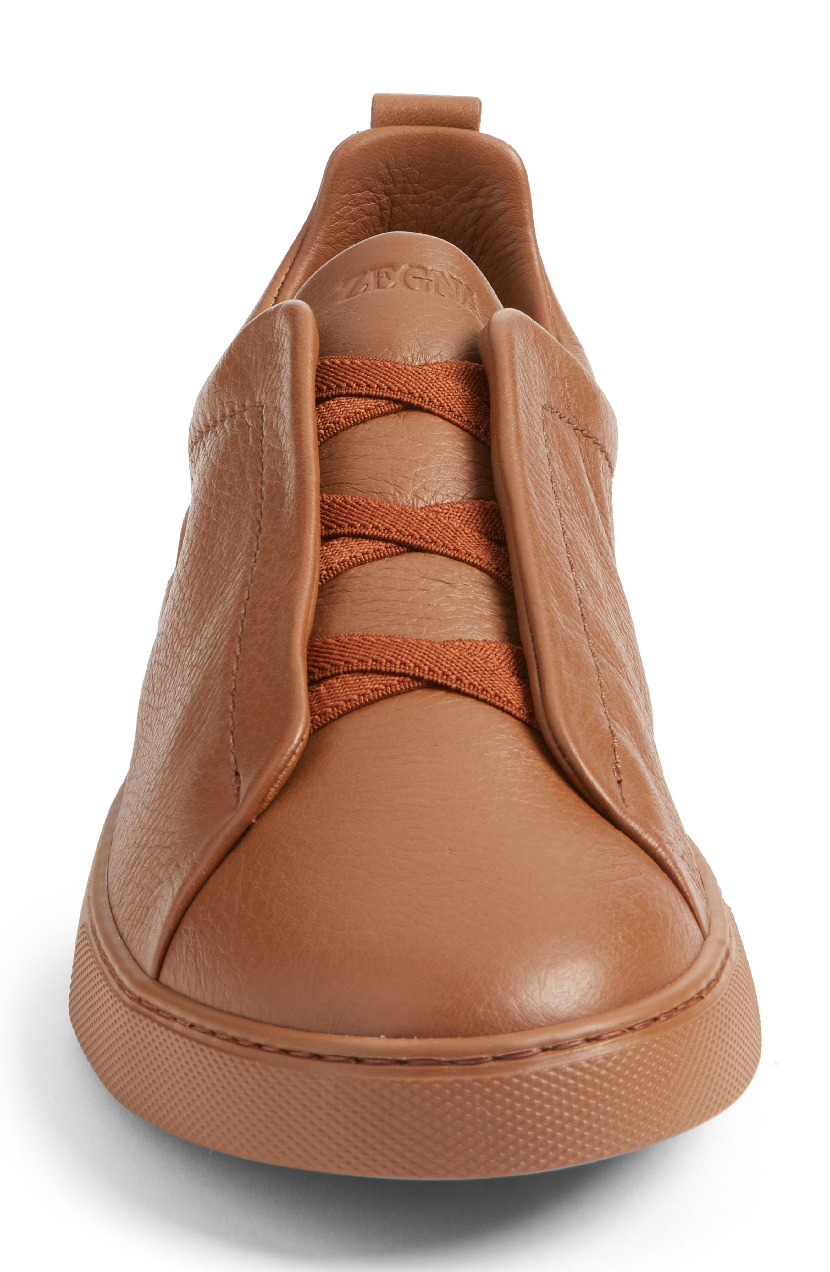 Triple Stitch Deerskin Leather Slip-On Sneaker - 4