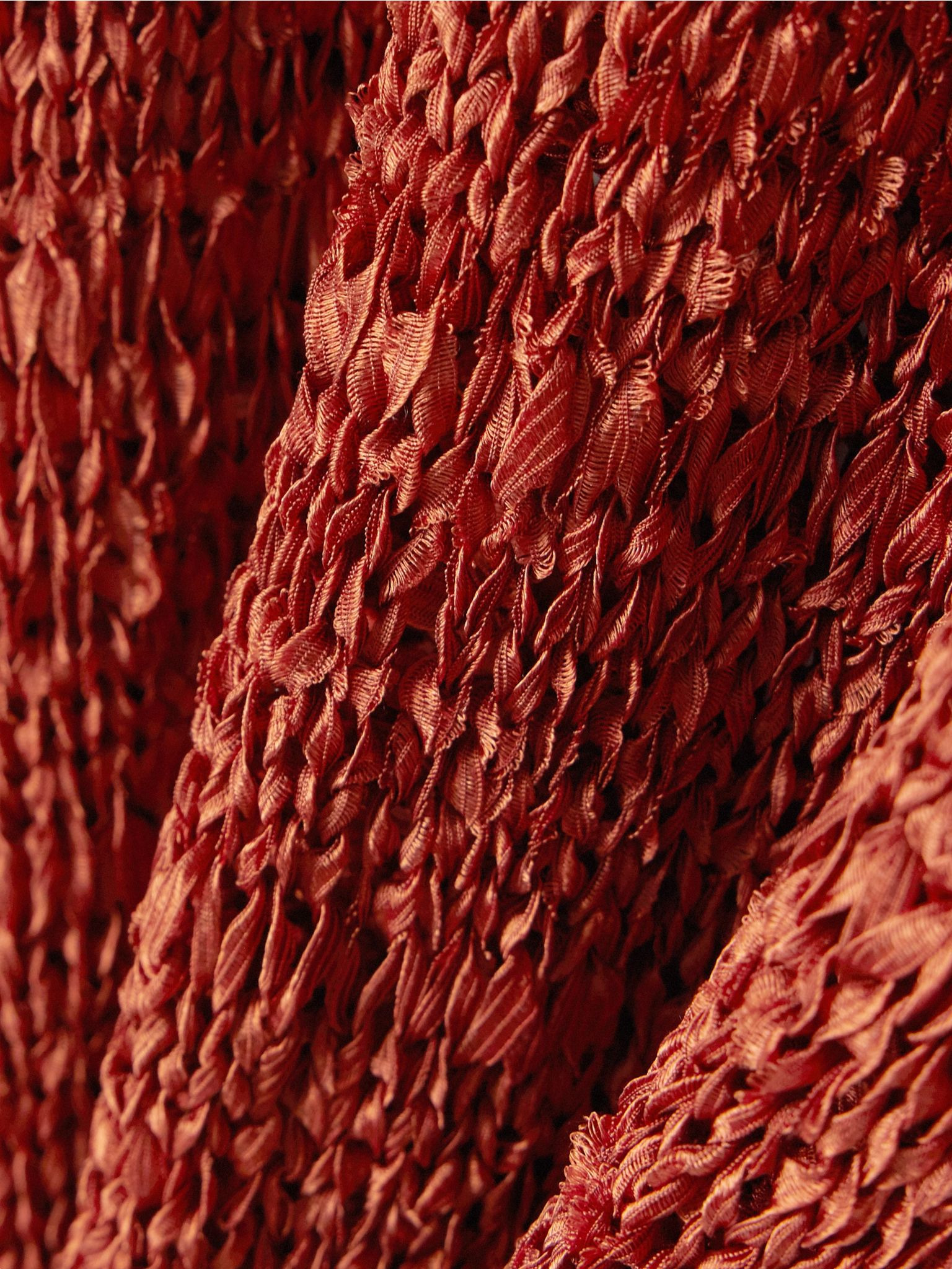 Open-knit silk top Red - 4