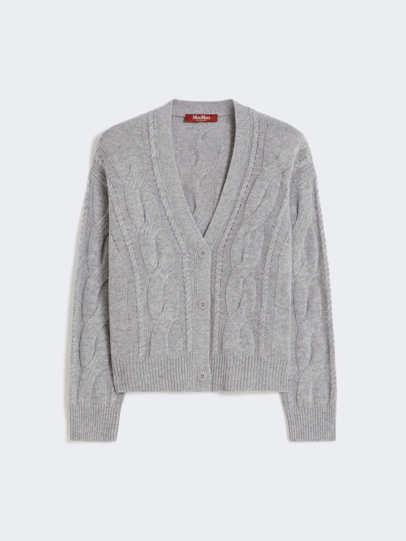ALADINO Cable-knit wool and cashmere cardigan 1