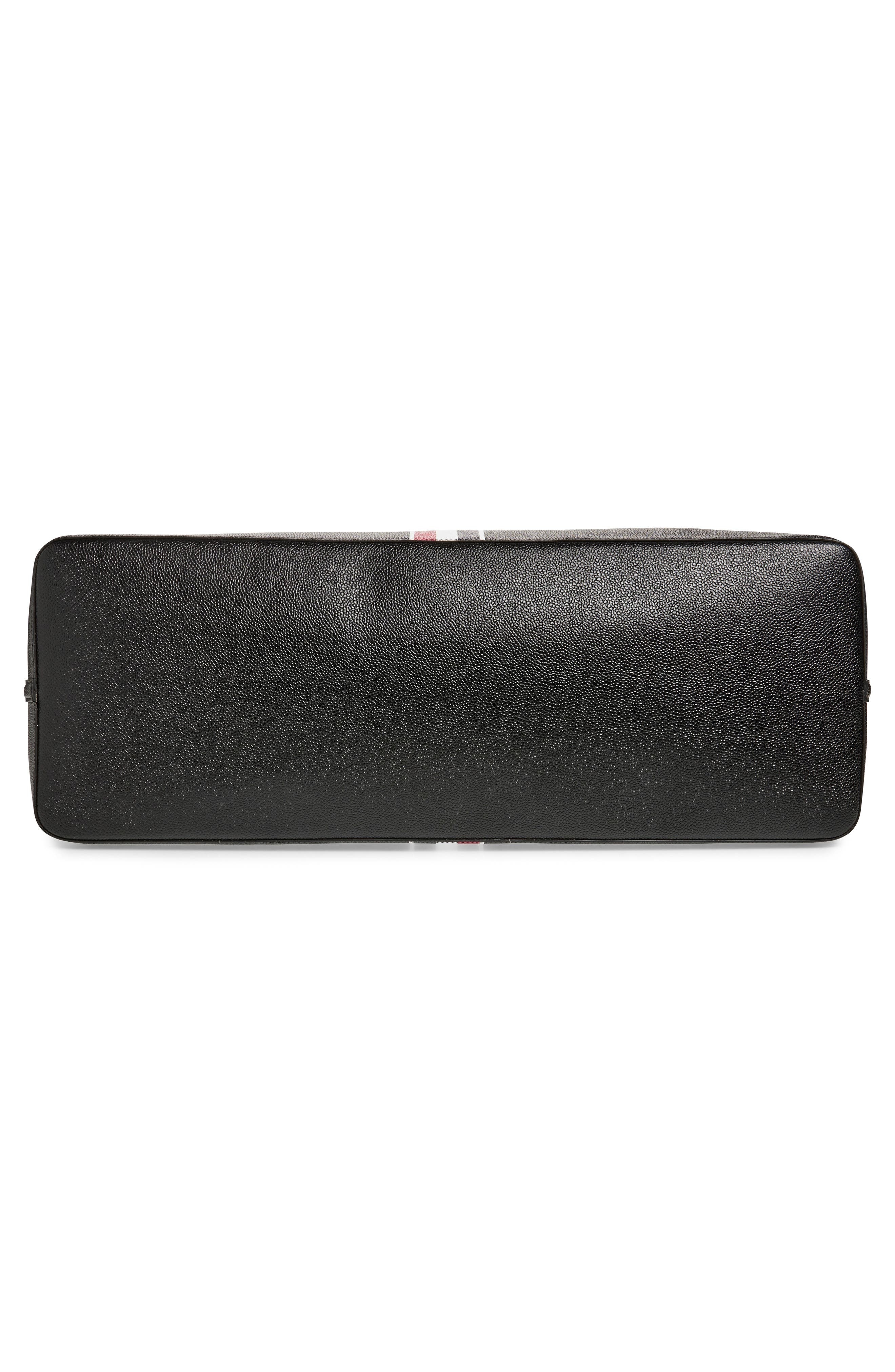 Thom Browne RWB Stripe Leather Duffle Bag in Black at Nordstrom - 7