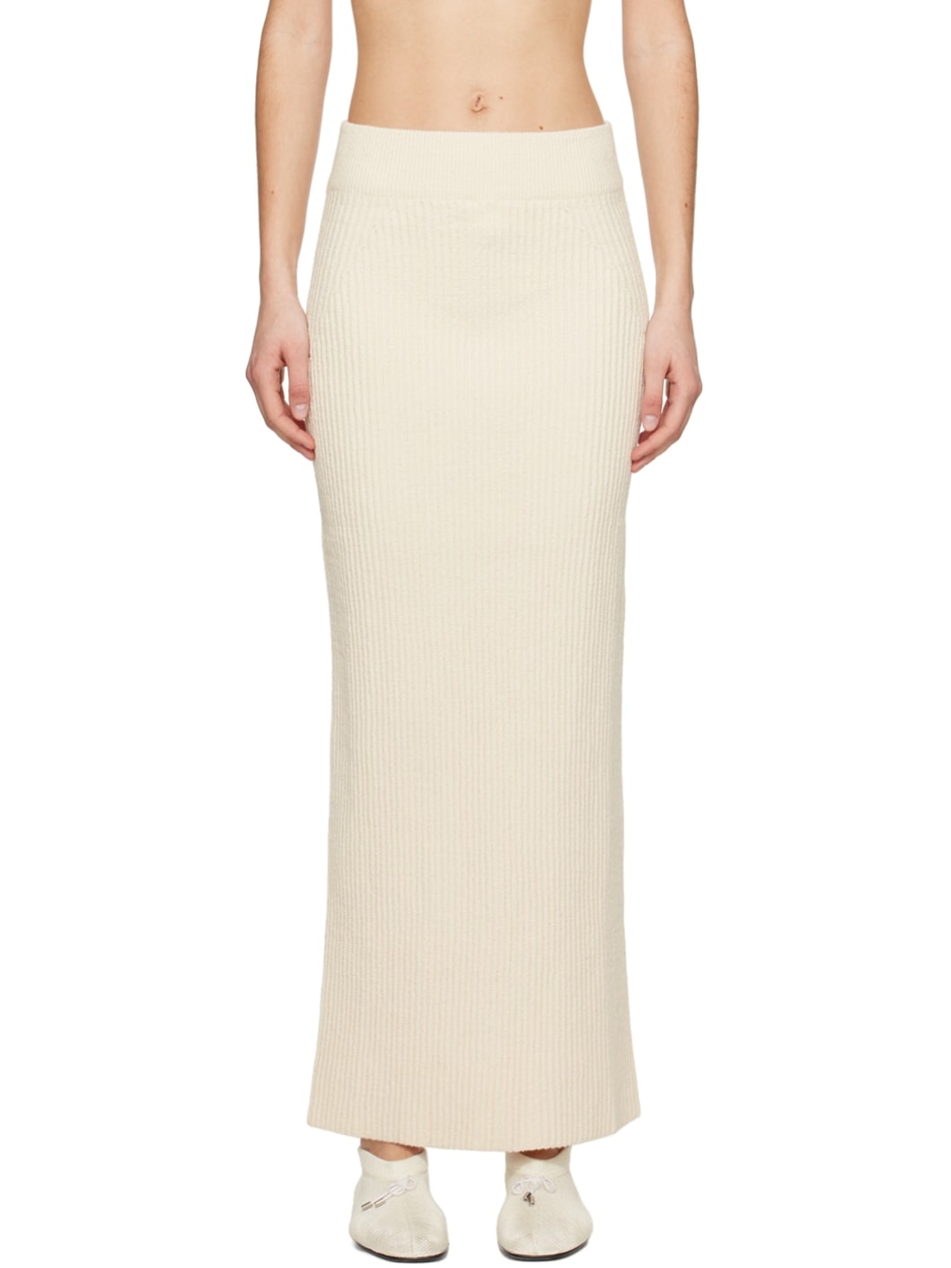 Off-White Vented Maxi Skirt - 1