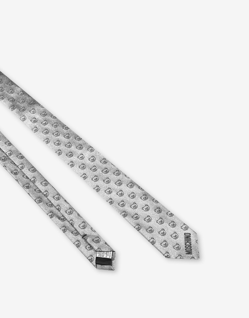 Moschino ALL-OVER TEDDY BEAR LAMINATED TIE outlook